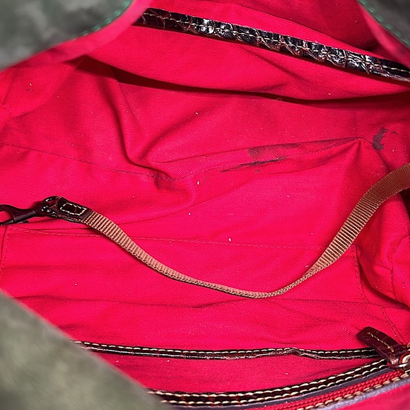 Dooney & Bourke Dark Brown Crocodile Print Leather Satchel Purse Bag 🌸🌸 - Picture 10 of 10